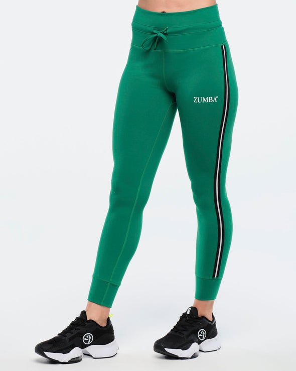 Zumba Haus High Waisted Jogger Leggings - Bold Black/Very Verde Z1B000426