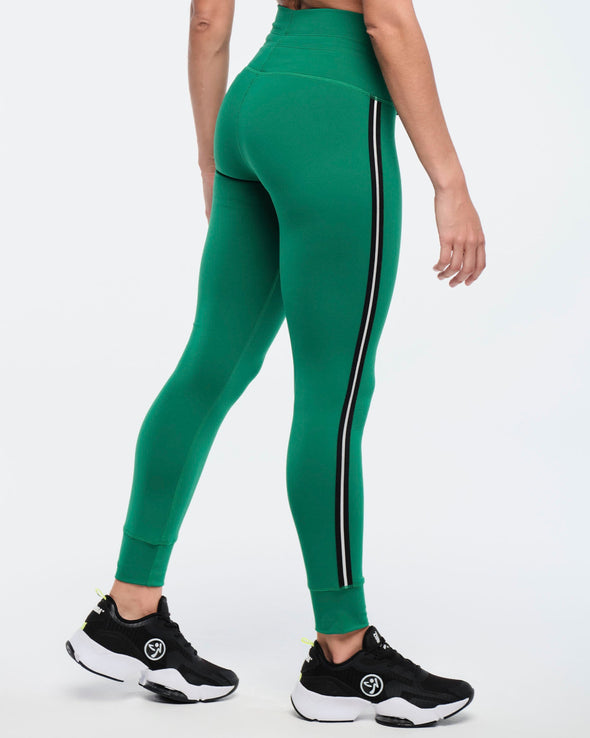 Zumba Haus High Waisted Jogger Leggings - Bold Black/Very Verde Z1B000426