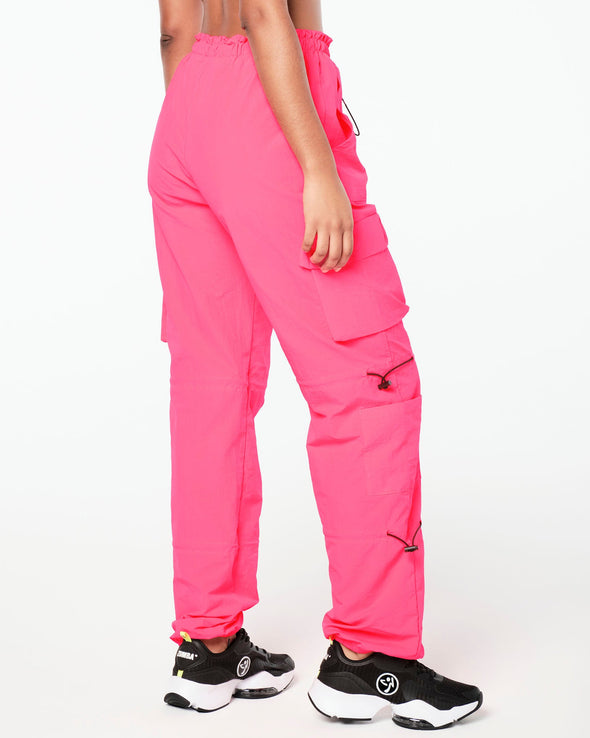 Zumba Prep Cargo Pants With Bungee Details - Pink Happy Z1B000431