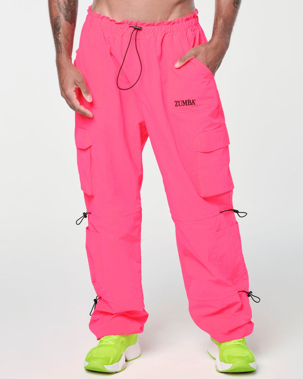 Zumba Prep Cargo Pants With Bungee Details - Pink Happy Z1B000431