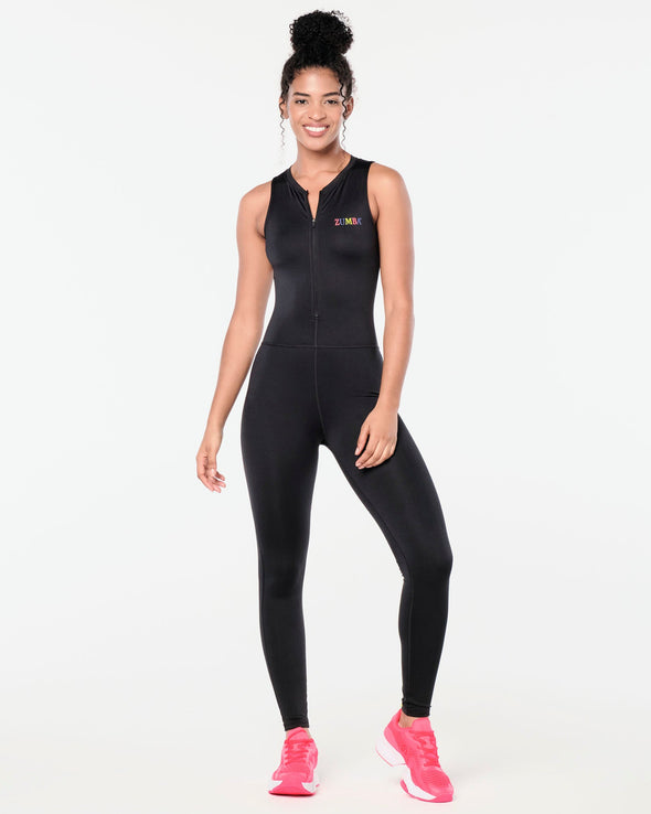 Zumba Prep Long Bodysuit With Mesh Back - Bold Black Z1B000433