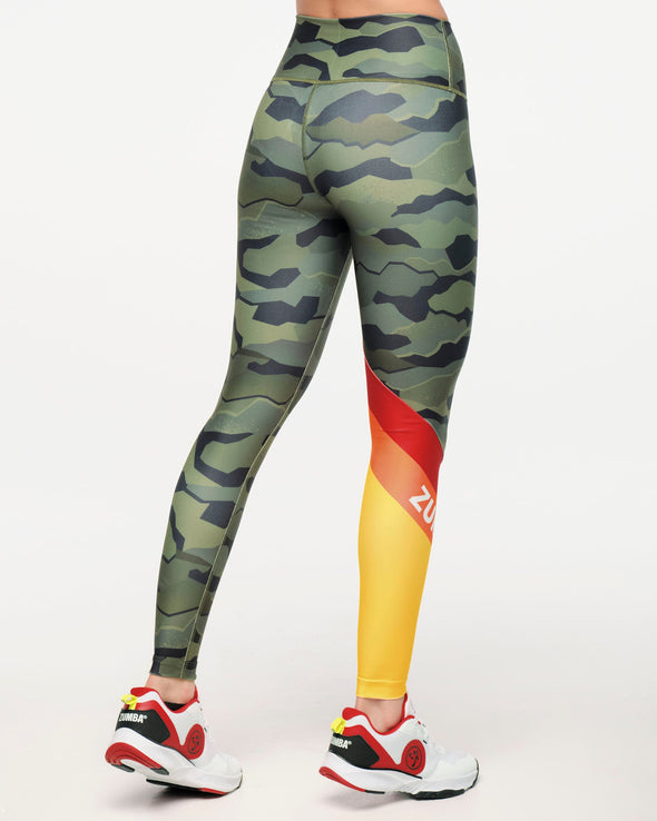 Zumba Explore High Waisted Ankle Leggings - Olive Expedition Z1B000483