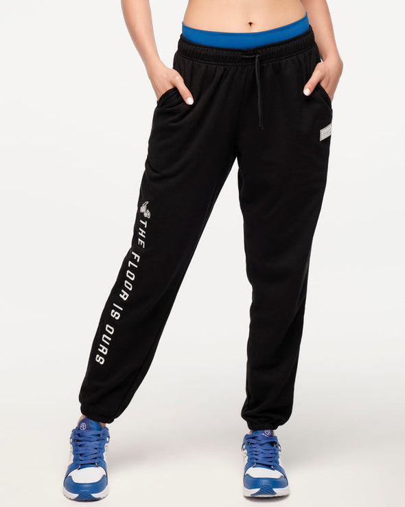 Zumba X Peanuts Double Waisted Slouch Sweatpants - Bold Black Z1B000495