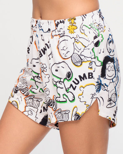 Zumba X Peanuts High Low Mesh Shorts - Wear It Out White Z1B000496