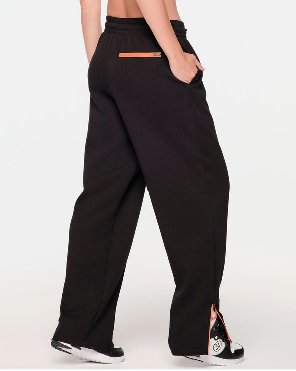 ZW X GW Wide Leg Sweatpants With Side Panel  - BLACK Z1B000508