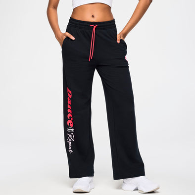 Zumba Love Straight Leg Track Pant - Bold Black Z1B000515