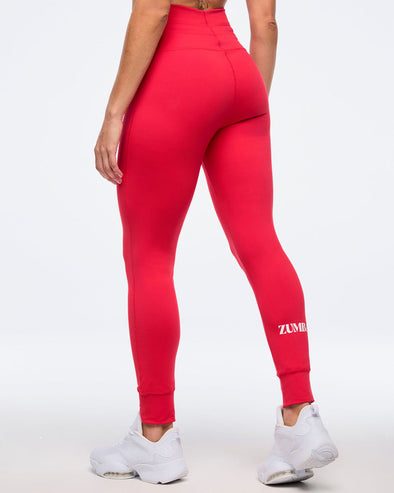 Zumba Haus High Waisted Jogger Leggings - Cherry Z1B000523