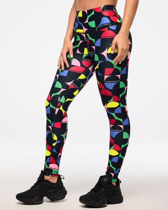 Zumba Haus High Waisted Ankle Leggings - Multi Z1B000524