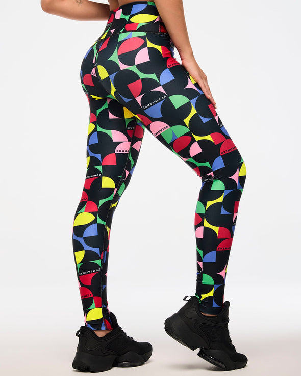 Zumba Haus High Waisted Ankle Leggings - Multi Z1B000524