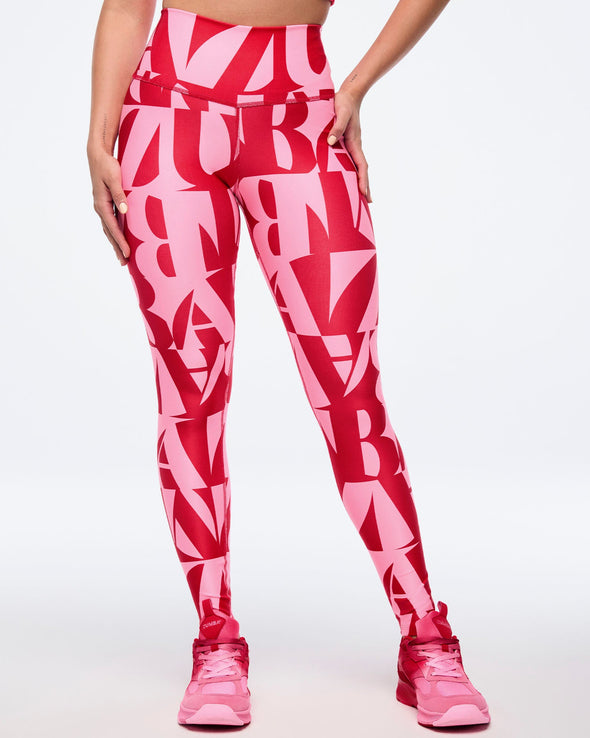 Zumba Haus High Waisted Ankle Leggings - Red/Pink Z1B000525