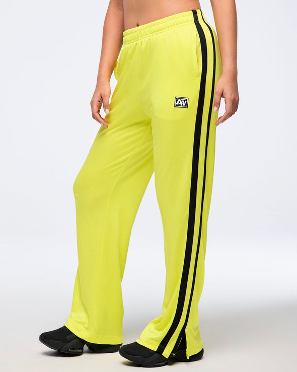 Zumba Haus Mid Rise Knit Track Pants  - Lemon Z1B000530