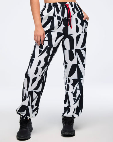 Zumba Haus Baggy Woven Pants - Black/White Z1B000535