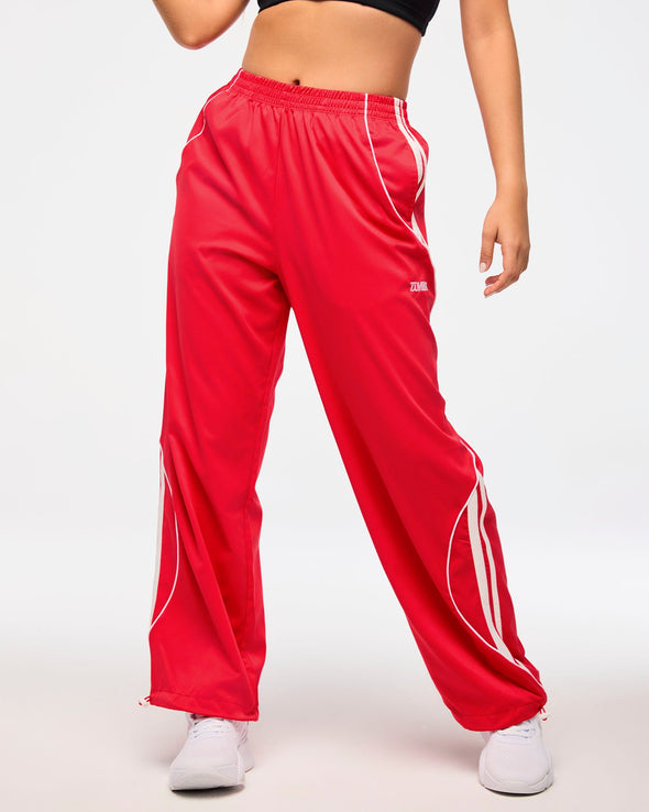 Zumba Haus Curvy Woven Track Pants - Cherry Z1B000536