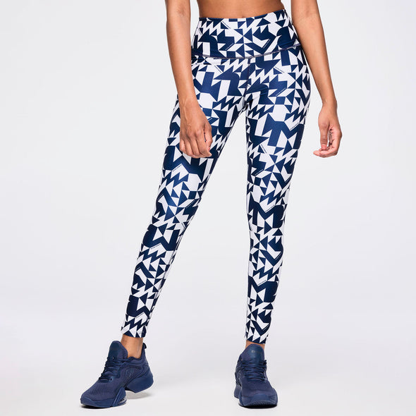 Zumba Out Loud High Waisted Ankle Leggings - Navy/White Z1B000544