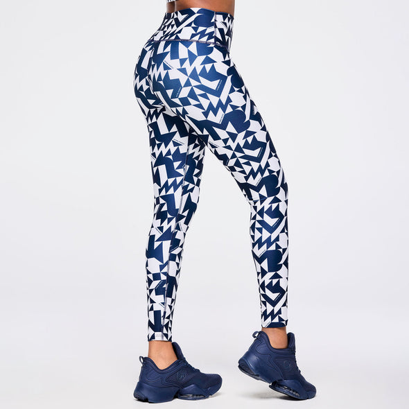 Zumba Out Loud High Waisted Ankle Leggings - Navy/White Z1B000544