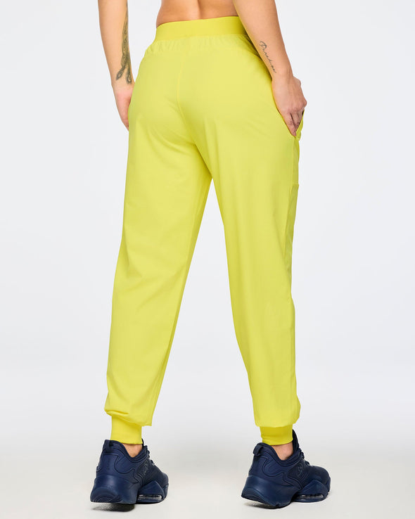 Zumba Out Loud Stretch Woven Slim Ankle Joggers - Lemon Z1B000548