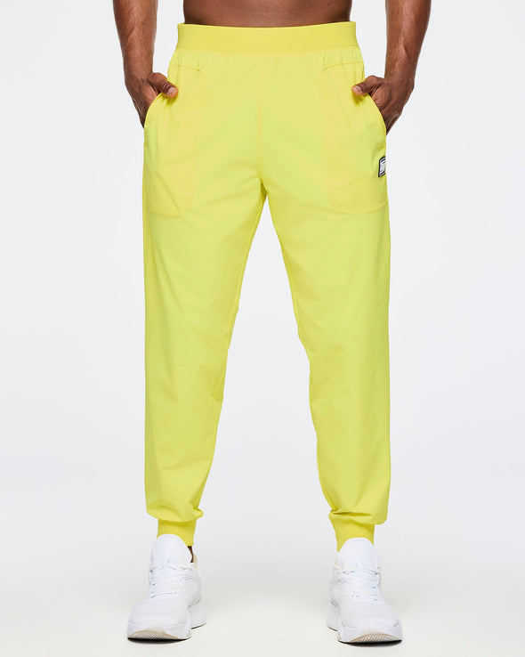 Zumba Out Loud Stretch Woven Slim Ankle Joggers - Lemon Z1B000548