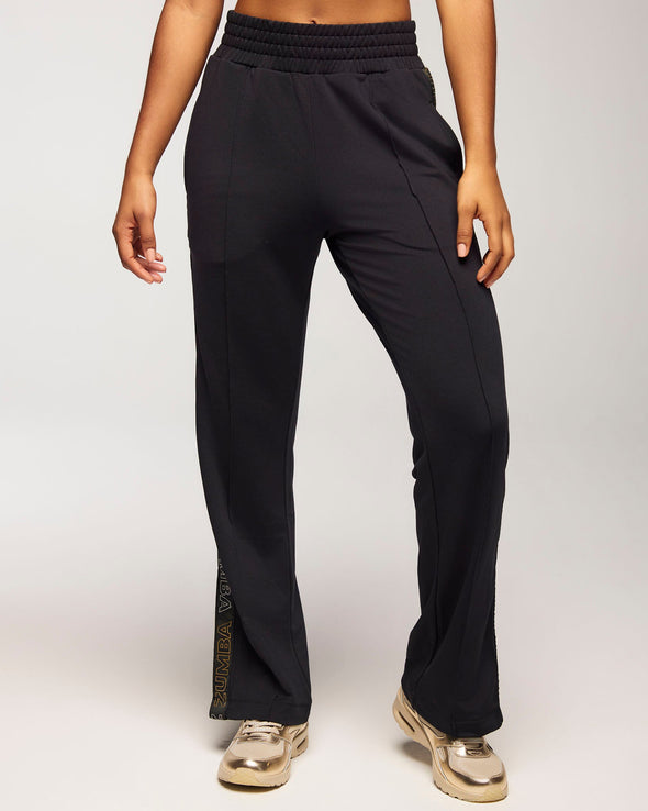 Zumba Runway Track Pants With Side Snaps - Bold Black Z1B000590