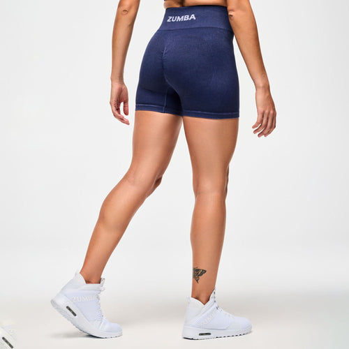 Blue Jean Seamless High Waisted Biker Shorts - Let's Go Indigo Z1B000593