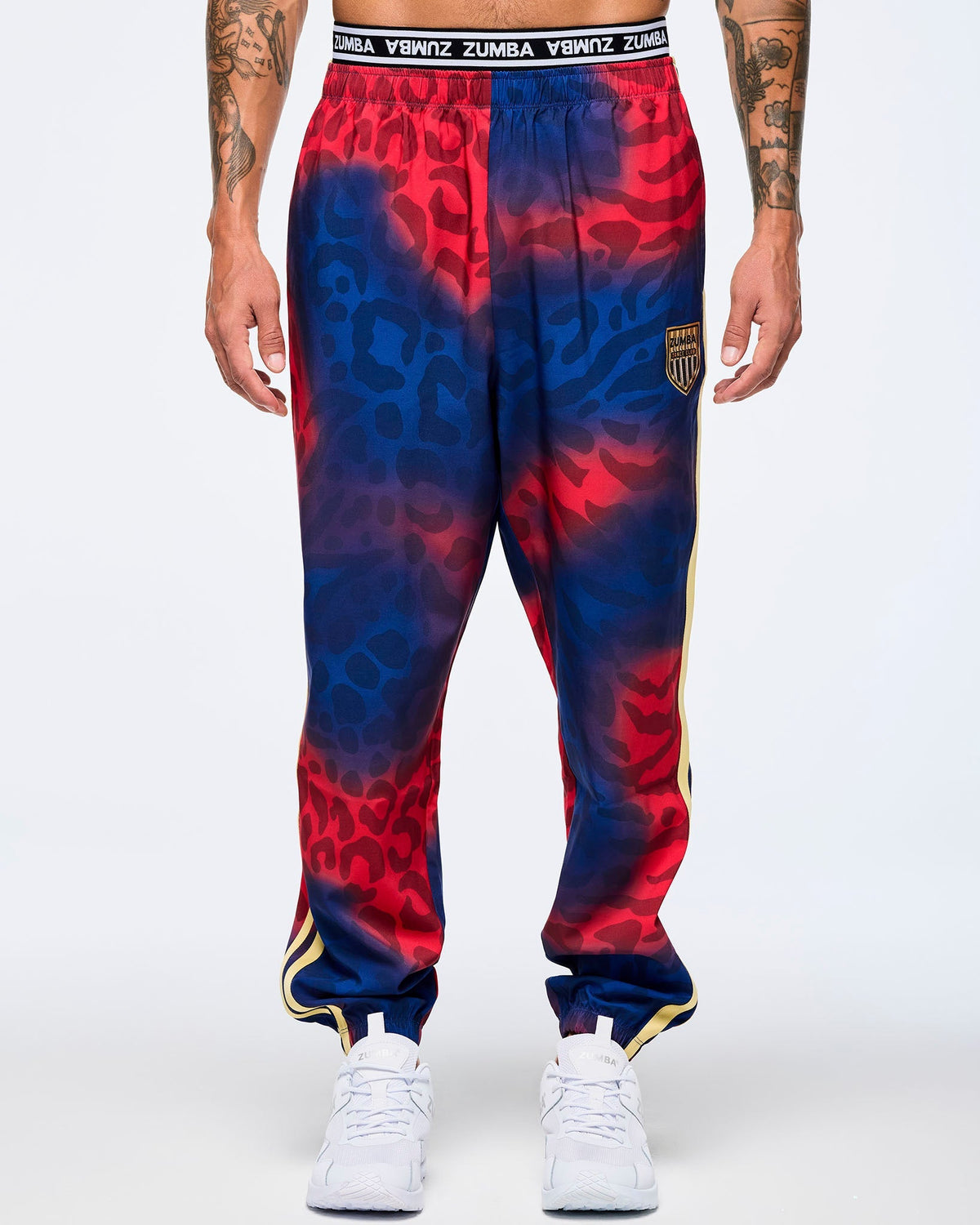 Victory Double Waisted Slouch Woven Pants - Red/Blue Z1B000608