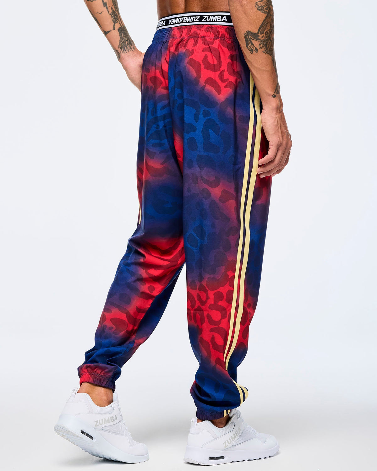 Victory Double Waisted Slouch Woven Pants - Red/Blue Z1B000608