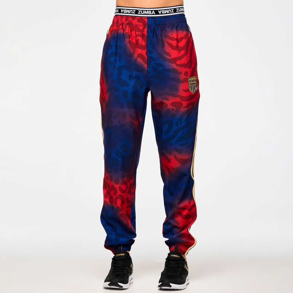 Victory Double Waisted Slouch Woven Pants - Red/Blue Z1B000608