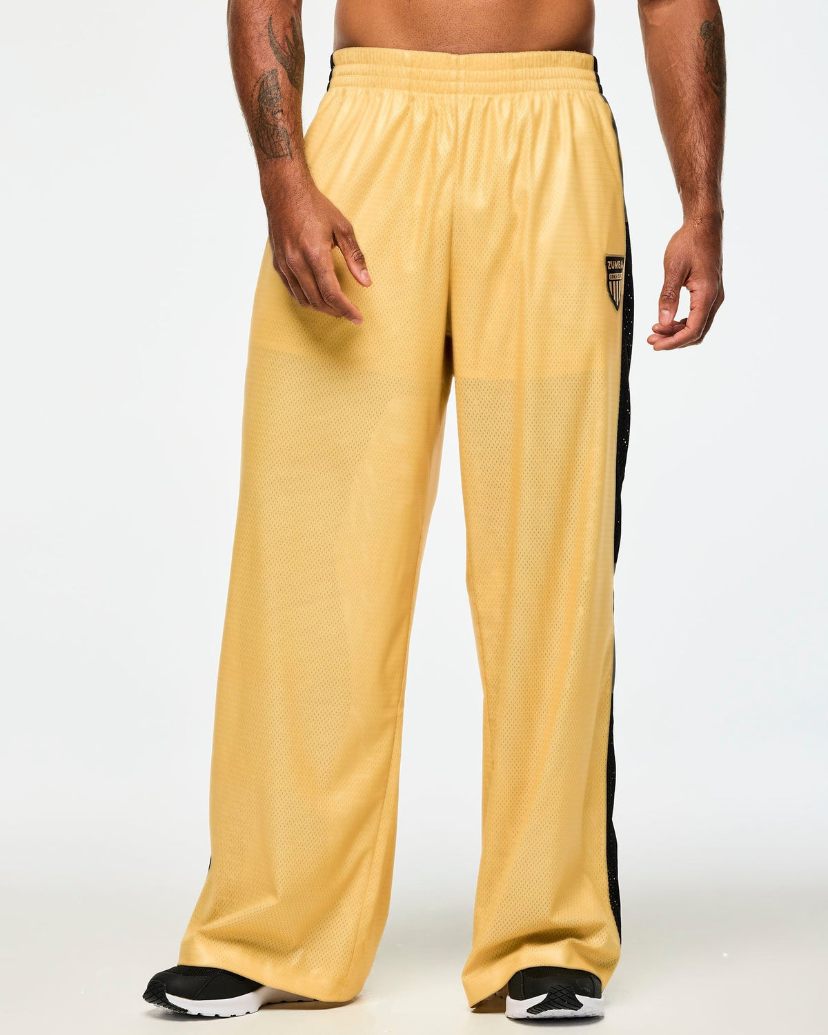 Victory Straight Leg Mesh Pants With Inner Shorts - Gold Z1B000611