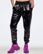 Zumba Libre Sequin Knit Joggers - Bold Black Z1B000619