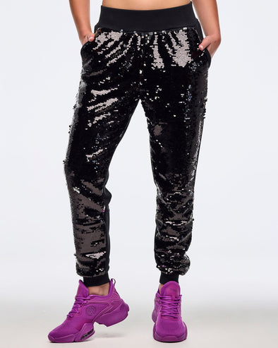 Zumba Libre Sequin Knit Joggers - Bold Black Z1B000619