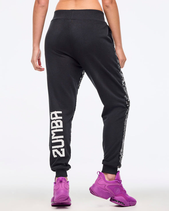 Zumba Libre Sequin Knit Joggers - Bold Black Z1B000619