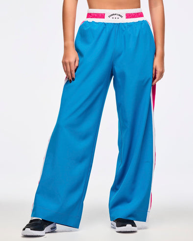 Zumba Libre Wide Track Pants - Peek-A-Blue Z1B000626