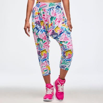 Sizzlin' Harem Crop Pants - White/Pink Z1B000632