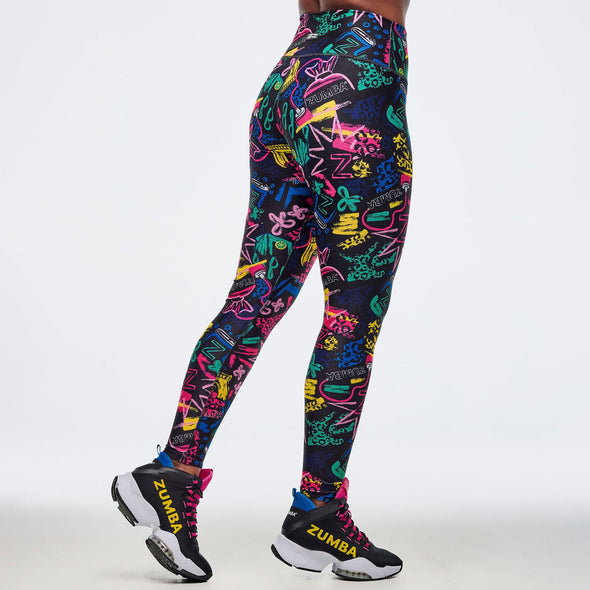 Sizzlin' High Waisted Ankle Leggings - Black/Pink - Black/Yellow Z1B000634
