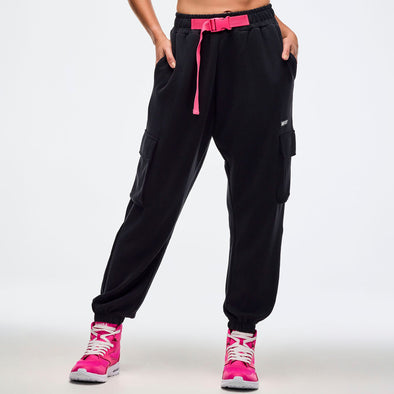 Sizzlin' Slouch Cargo Pants With Belt - Bold Black Z1B000638
