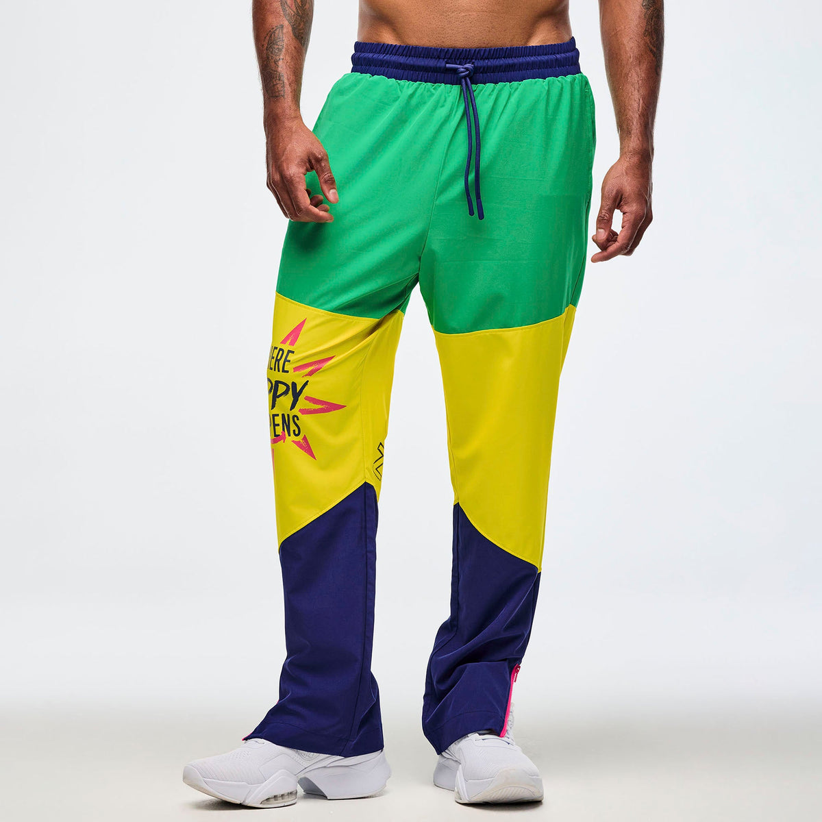 Sizzlin' Woven Track Pants - Dark Blue/Green Z1B000640