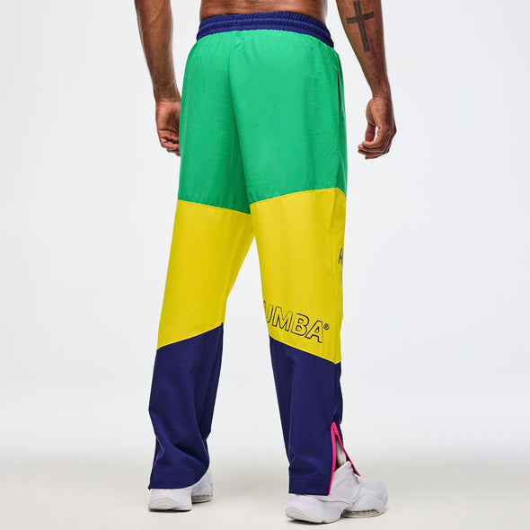 Sizzlin' Woven Track Pants - Dark Blue/Green Z1B000640