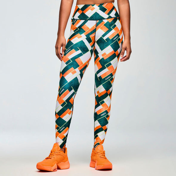 Class of 2001 High Waisted Ankle Leggings - Dark Blue/Orange Z1B000655