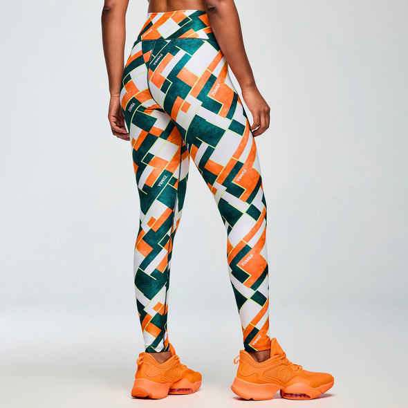 Class of 2001 High Waisted Ankle Leggings - Dark Blue/Orange Z1B000655