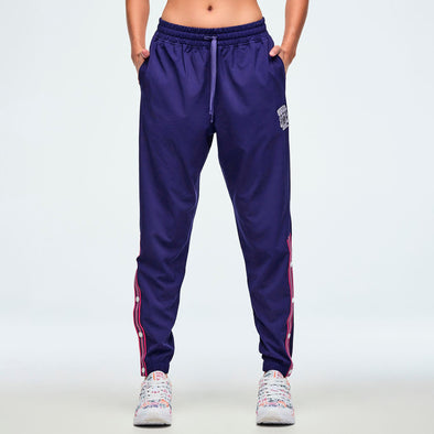 Class of 2001 Woven Track Pants With Side Snaps - Soft Navy Z1B000660