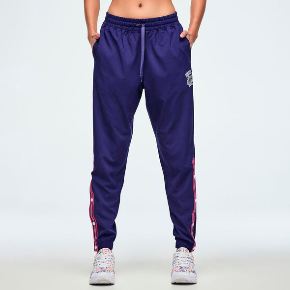 Class of 2001 Woven Track Pants With Side Snaps - Soft Navy Z1B000660