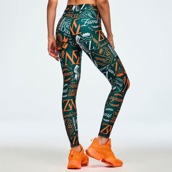 Class of 2001 High Waisted Ankle Leggings 2.0 - Dark Green/Orange Z1B000665