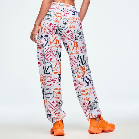 Class of 2001 High Rise Cargo With Bungee Cuffs - White/Orange Z1B000666