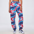 Apres Zumba Double Waisted Slouch Woven Pants - Blue/Pink Z1B000683