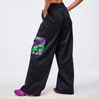 Apres Zumba Wide Leg Woven Cargo Pants - Black/Green Z1B000685