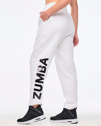 Zumba Sparkle High Waisted Joggers - Wear It Out White Z1B000689