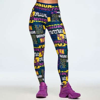 ZW High Waisted Ankle Leggings - Yellow/Black Z1B000692