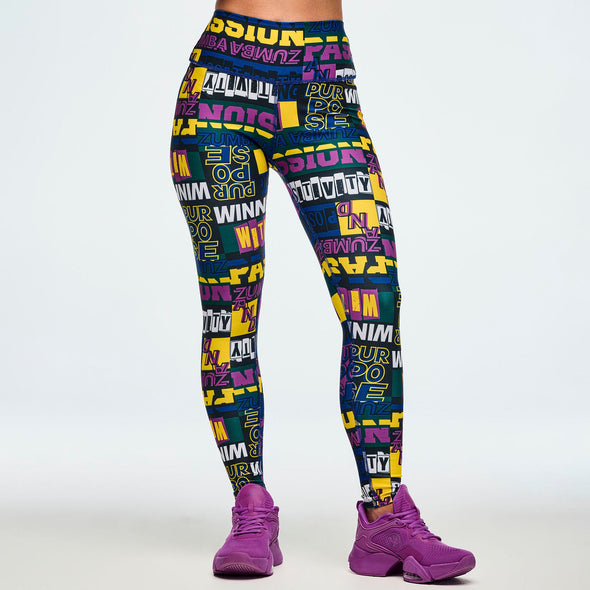 ZW High Waisted Ankle Leggings - Yellow/Black Z1B000692