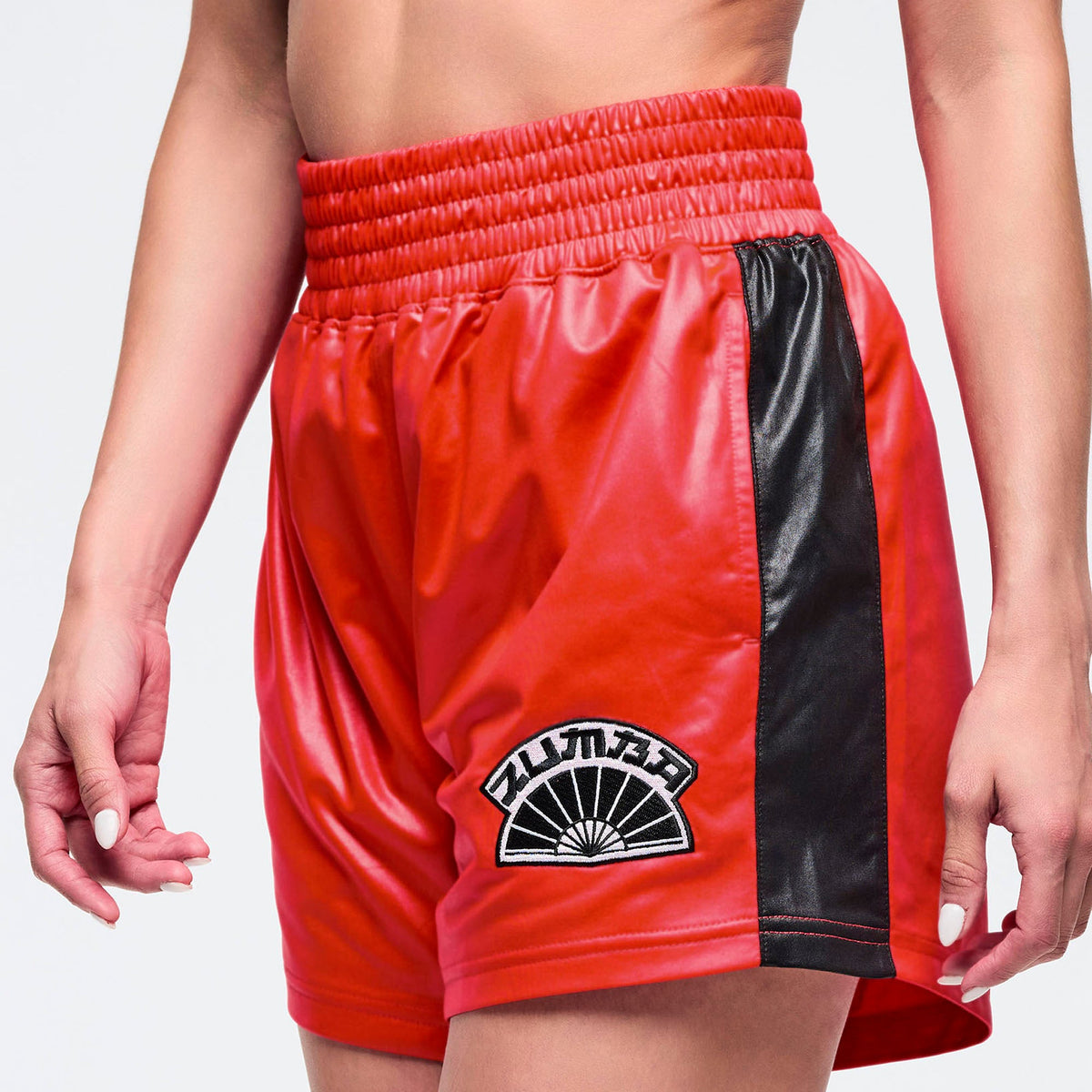 Eastern Flavor Boxing Shorts With Side Inserts - Fuego Red Z1B000700