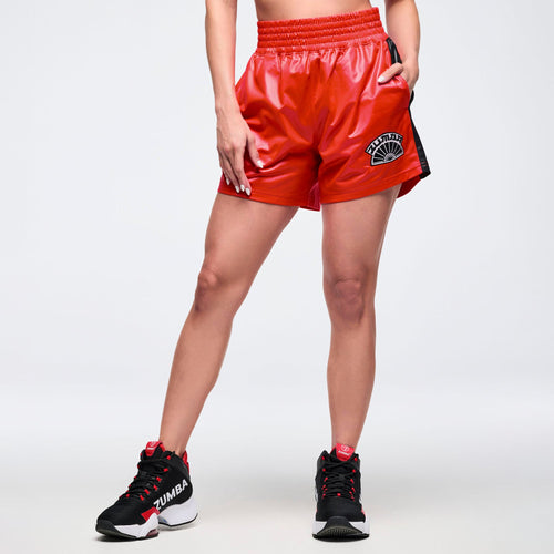 Eastern Flavor Boxing Shorts With Side Inserts - Fuego Red Z1B000700