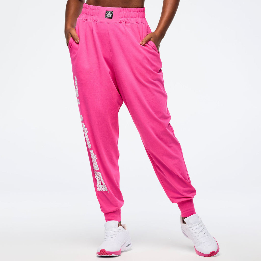 Eastern Flavor Knit Drop Crotch Joggers - Back to the Fuchsia Z1B000710